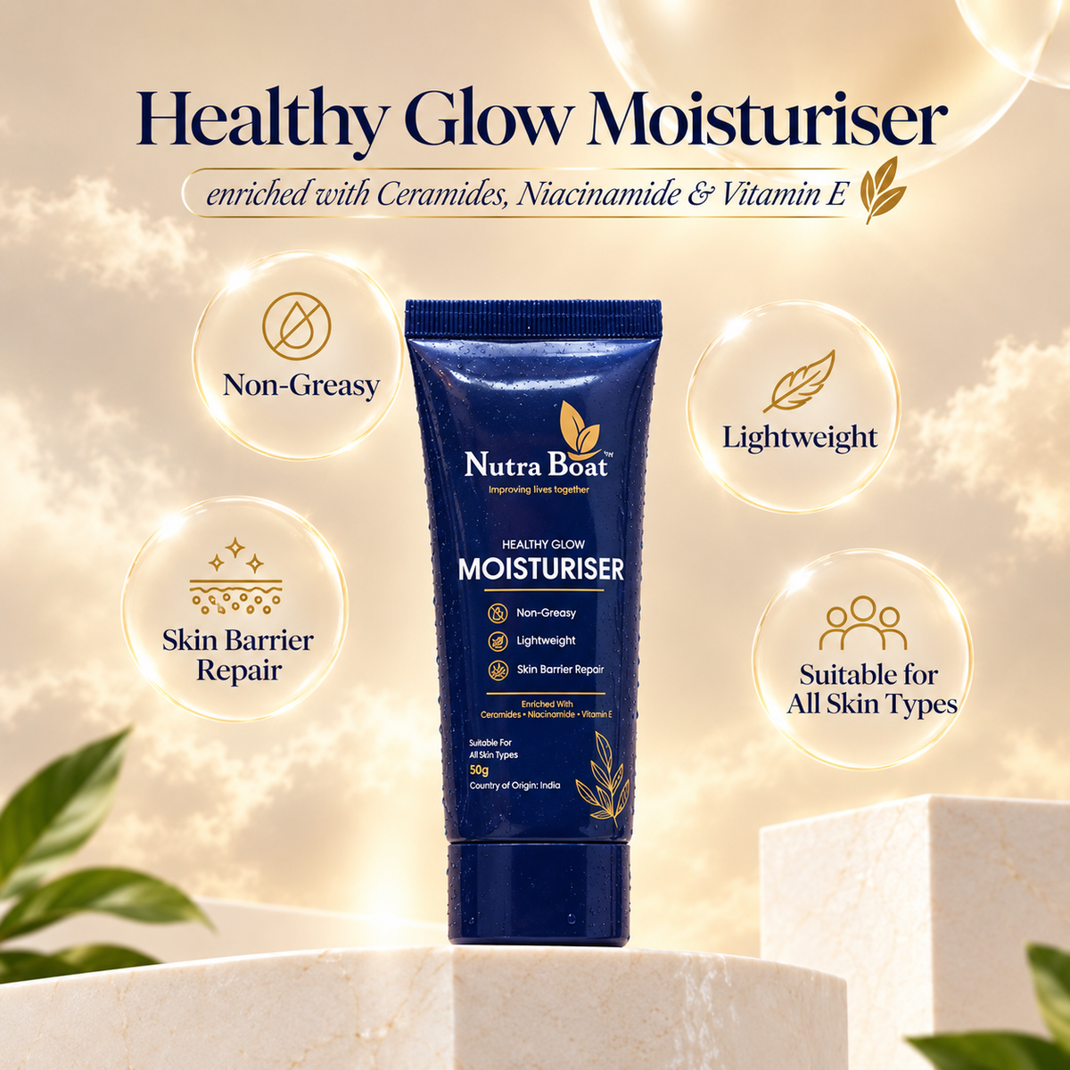 Healthy Glow Moisturiser: non-greasy, lightweight, for all skin types