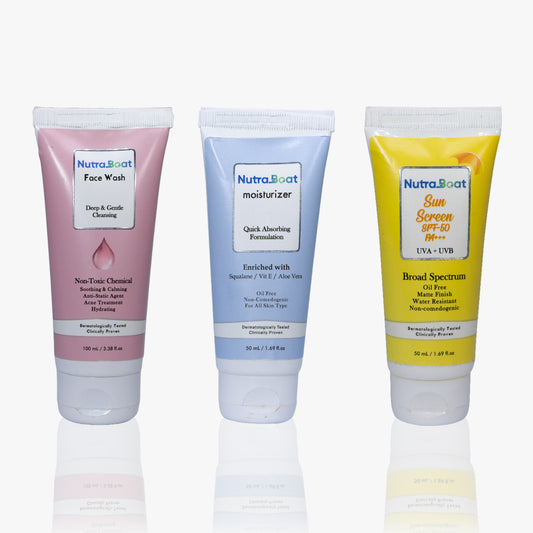 Nutraboat Face Wash, Moisturizer and Sunscreen combo