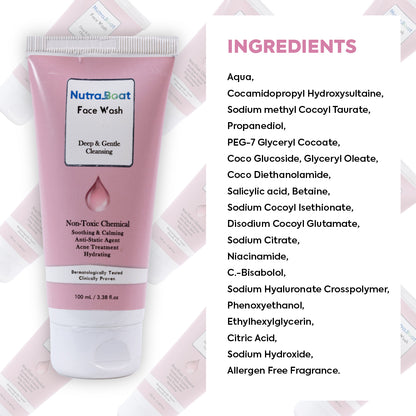 Nutraboat Acne Face Wash ingredients list