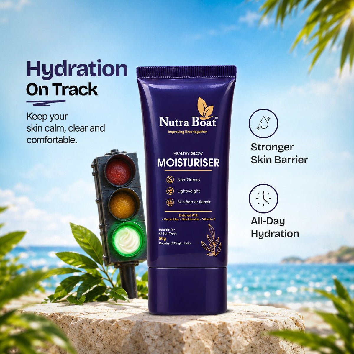 Nutraboat Moisturiser: hydration on track