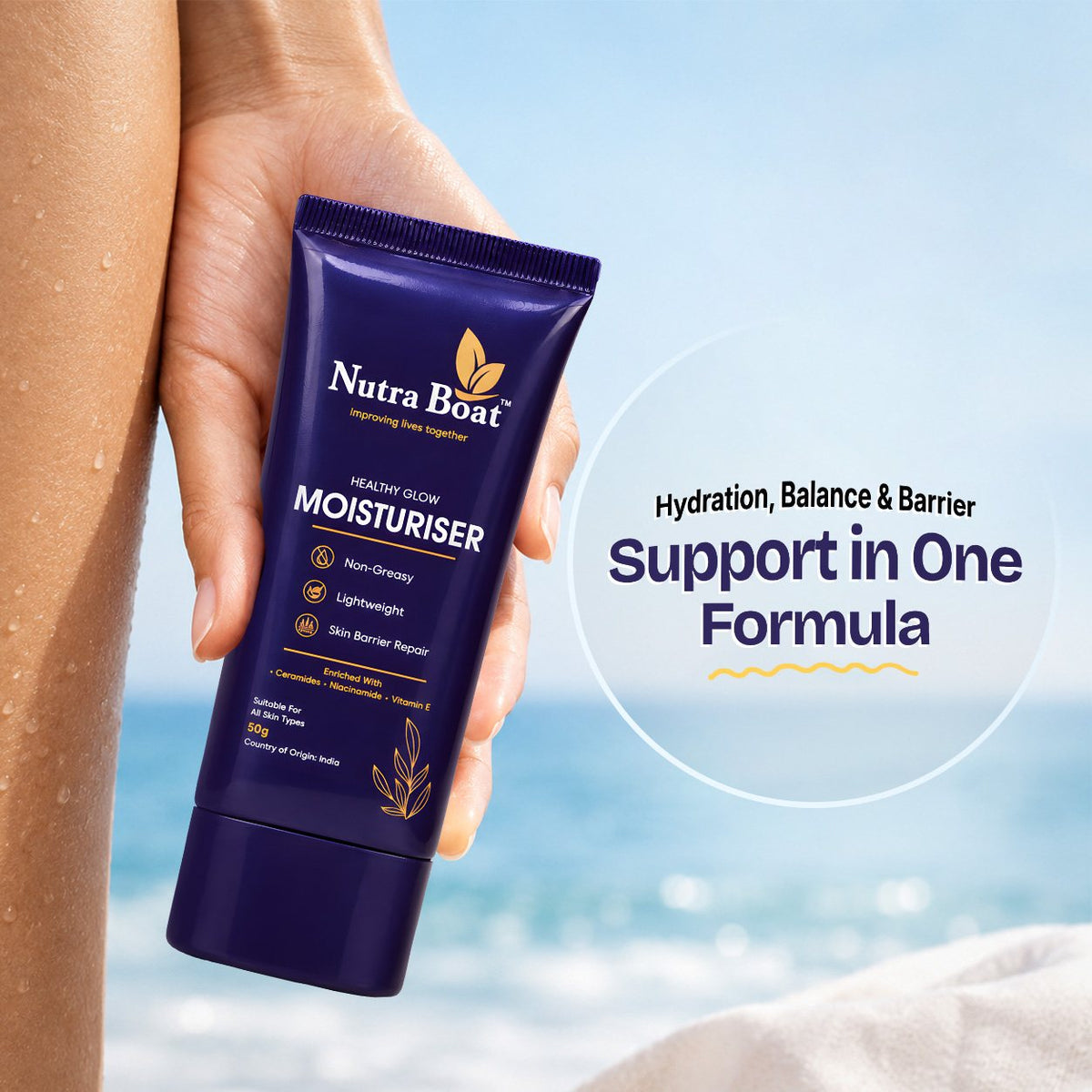 Nutraboat Moisturiser: hydration, balance and barrier support in one formula