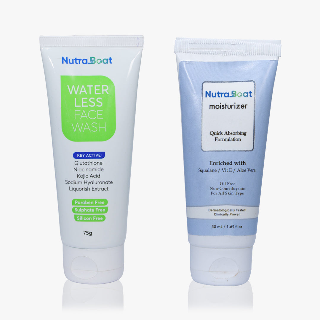 Nutraboat Waterless Face Wash and Moisturizer combo