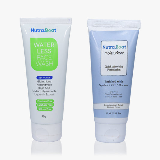Nutraboat Waterless Face Wash and Moisturizer combo